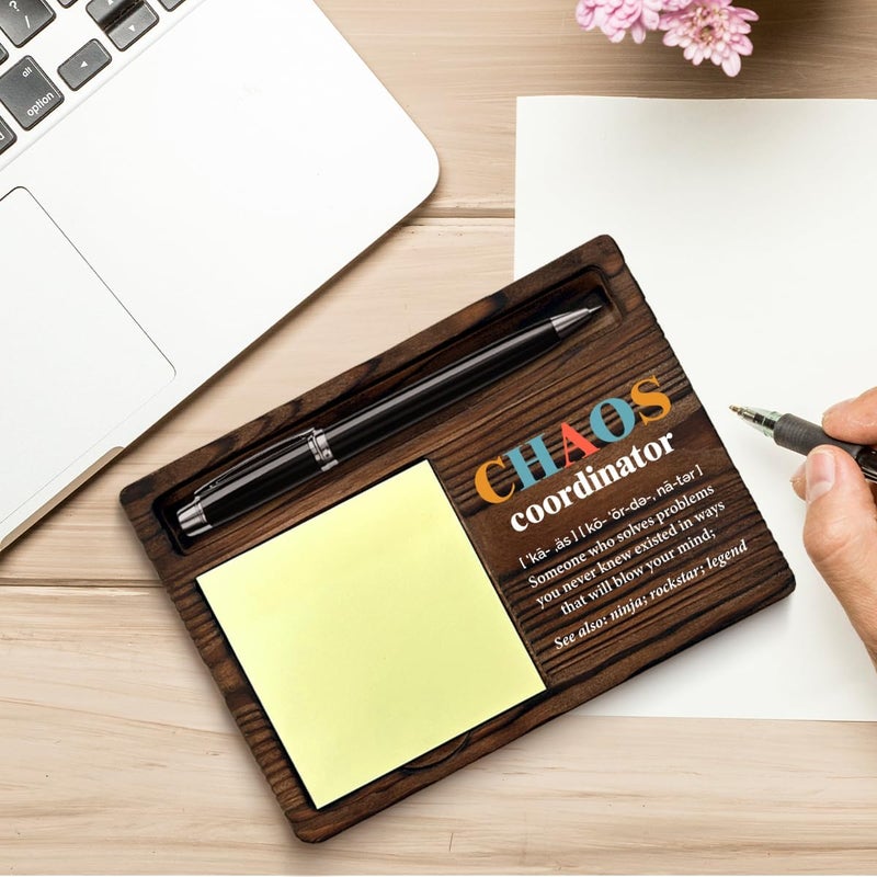 YGBF Chaos Coordinator Gifts for Women Men, Appreciation Gifts for Coworker Boss Leader Friends, Chaos Coordinator Definition Sticky Note Holder Office Decor - Image 3